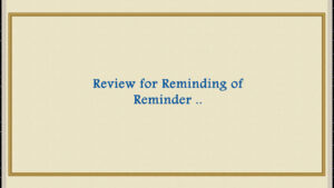 Reminder..